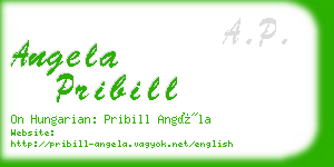 angela pribill business card